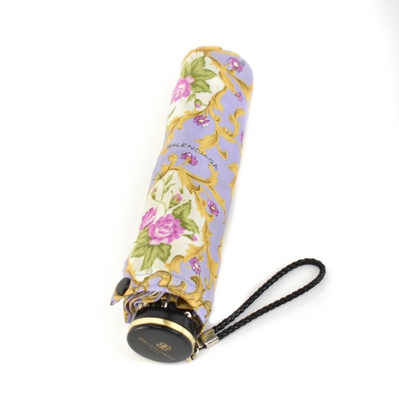 BALENCIAGA Lilac Floral & Logo Compact Umbrella mn - Picture 3 of 7